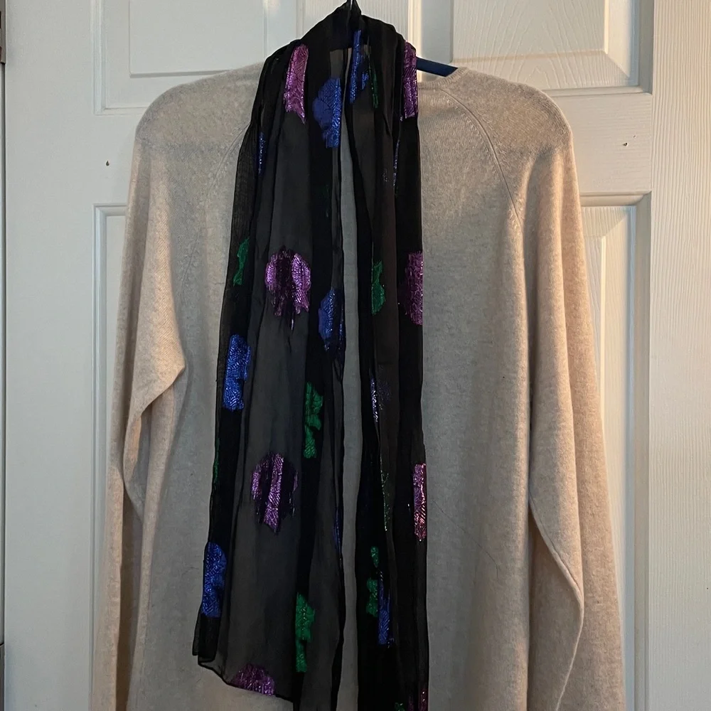 VTG FLORAL ETCHED SCARF